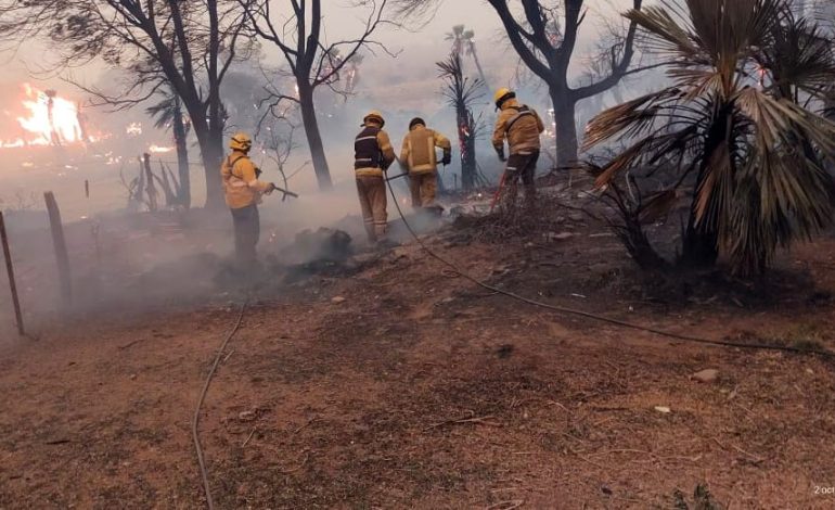 BOMBEROS Y AVIONES HIDRATANTES COMBATEN UN INCENDIO EN LA ZONA DE SAN CLEMENTE.