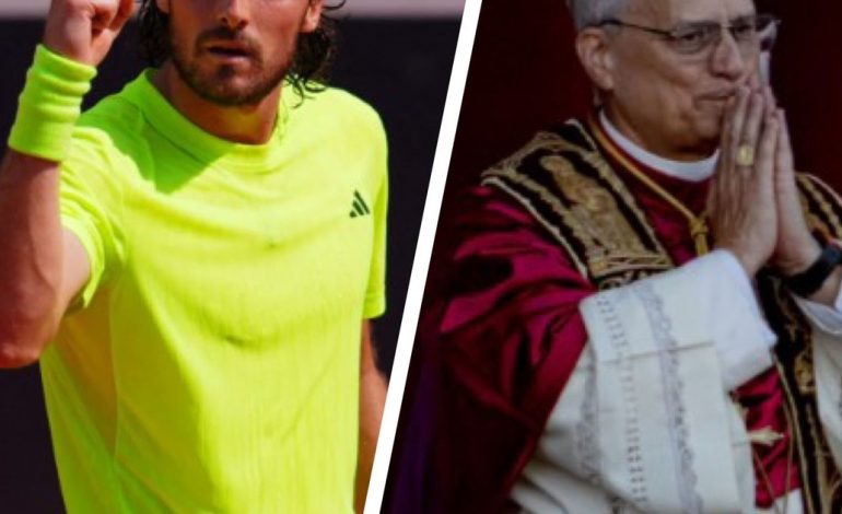 stefano-tsitsipas-se-entero-que-leon-xiv-es-un-apasionado-del-tenis-y-conto-que-le-gustaria-pelotear-un-rato-con-el-nuevo-papa